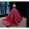 Jancember RSM66601 Red Off Shoulder Formal Applique Luxury Evening Dress Gown